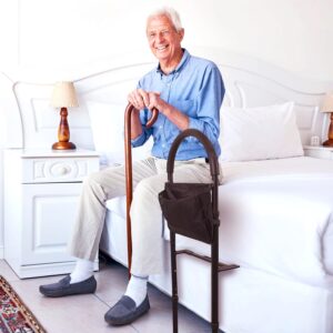 Height Adjustable Hand Bed Rail with Pouch - Image 3